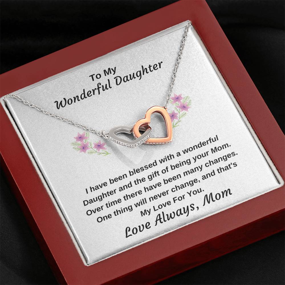 To My Wonderful Daughter Mother To Daughter Personalized Pendant Necklace Gift