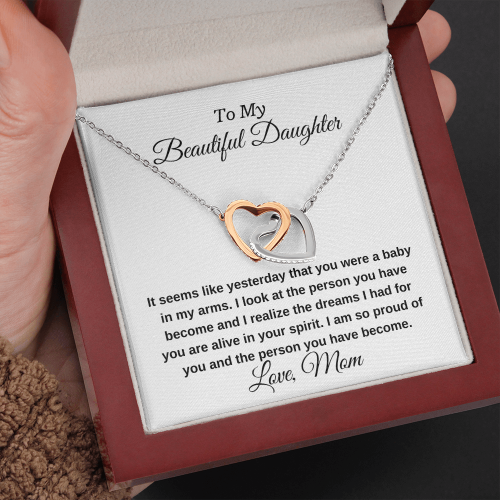 To My Beautiful Daughter Never Ending Love Mother To Daughter Personalized Necklace Gift
