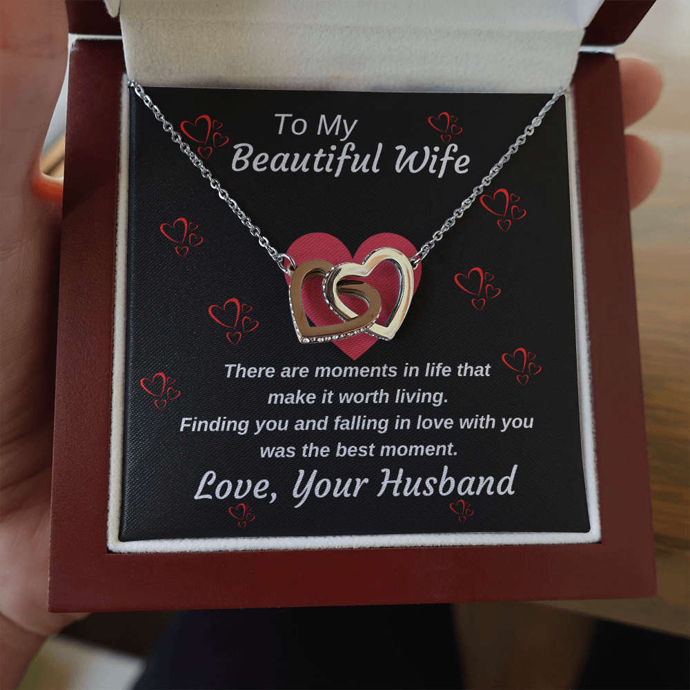 To My Beautiful Wife Never Ending Love Personalized Luxury Pendant Necklace Gift
