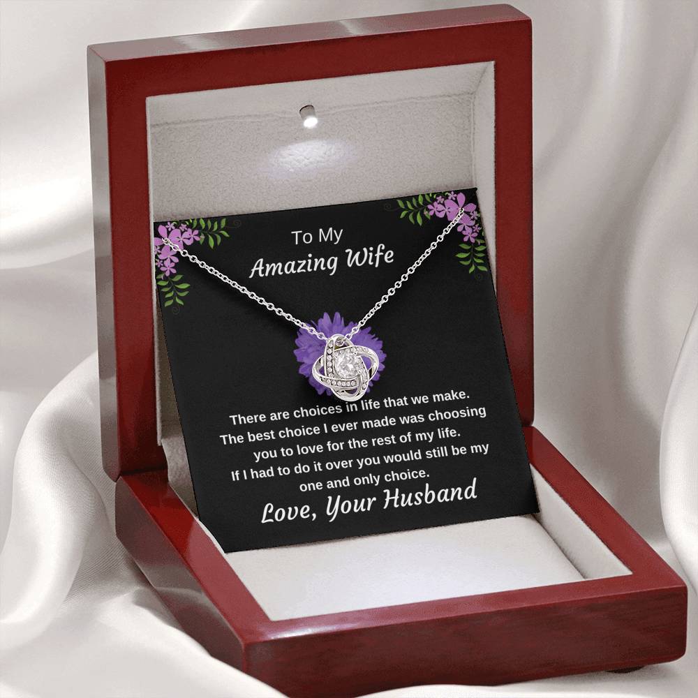 To My Amazing Wife And Best Choice Husband To Wife Personalized Necklace