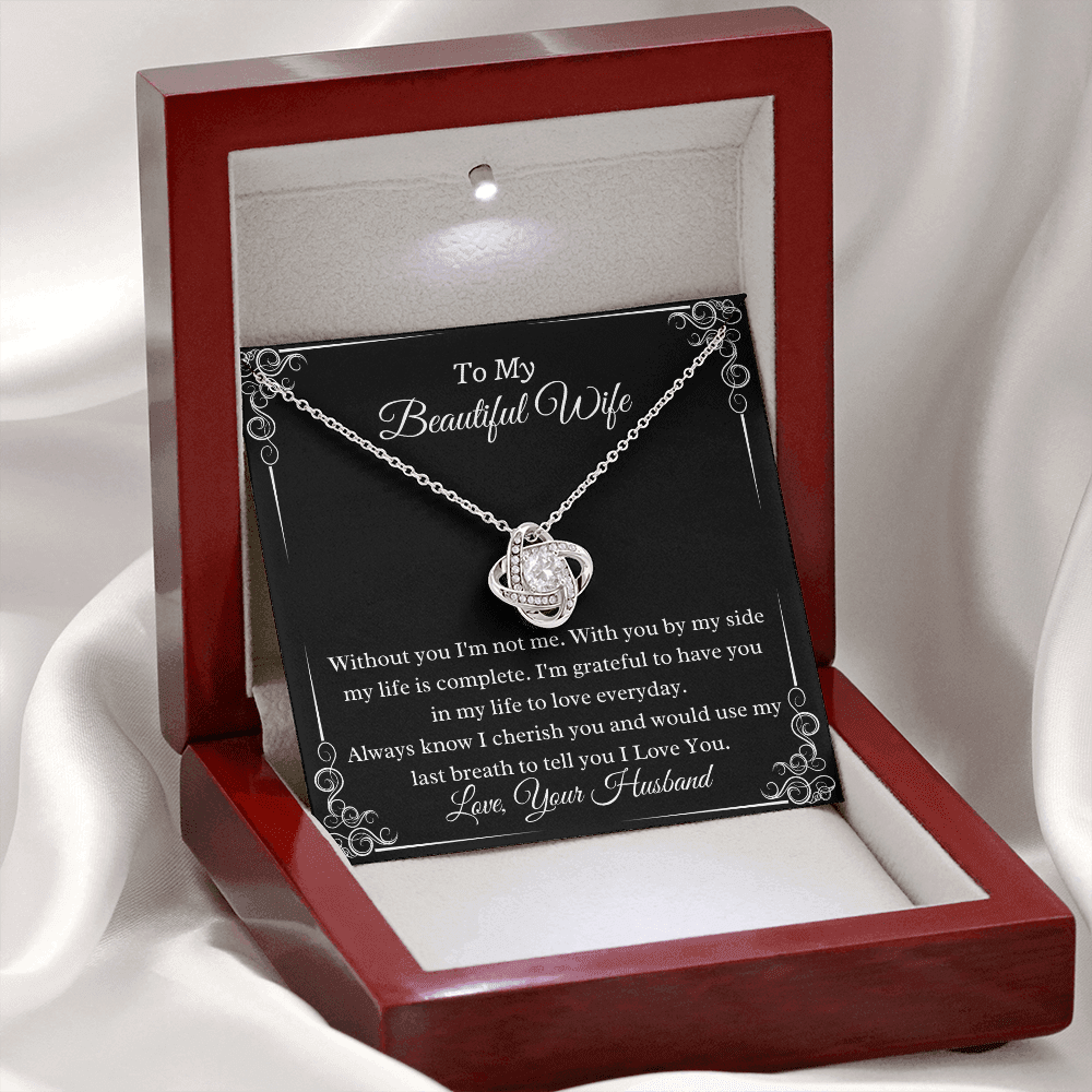 To My Beautiful Wife Symbol Of Eternal Love Personalized Pendant Necklace