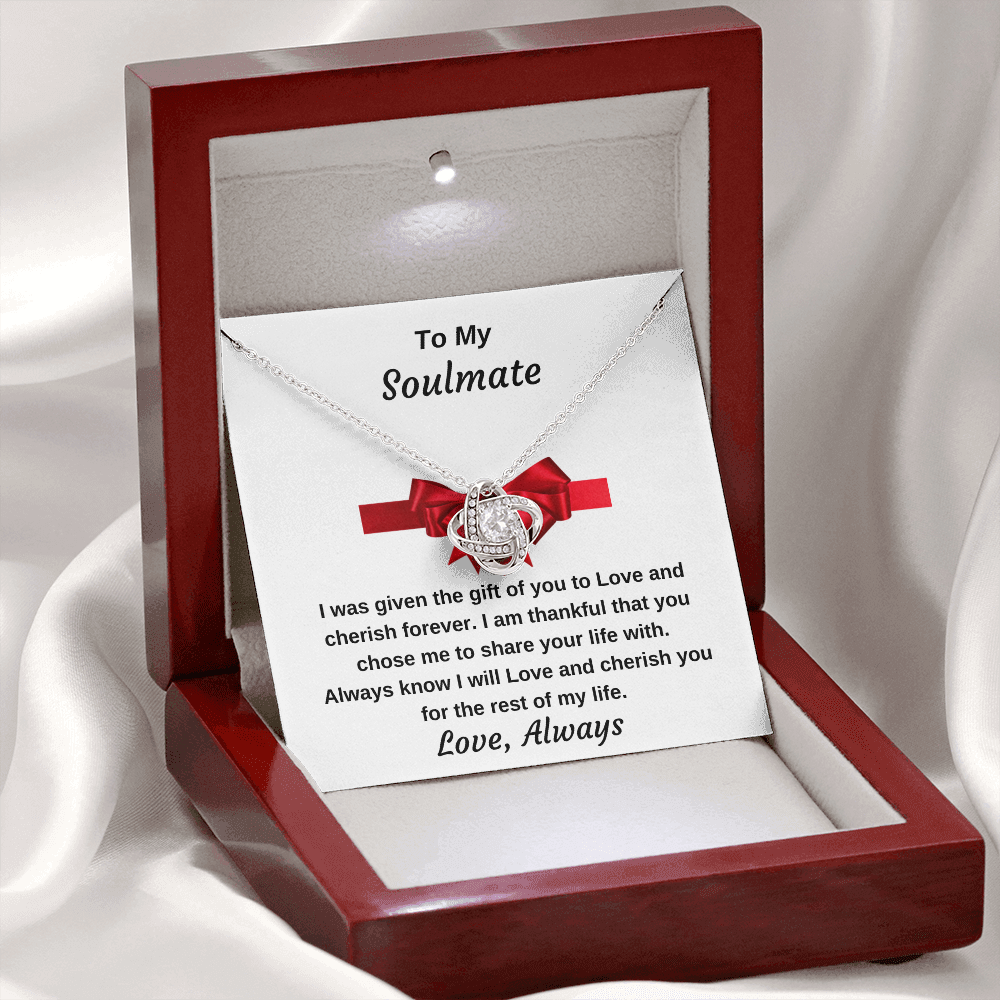 To My Soulmate Eternal Love Personalized Luxury Pendant Necklace Gift