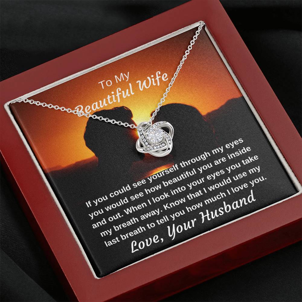 To My Beautiful Wife You Take My Breath Away Luxury Pendant Necklace Gift
