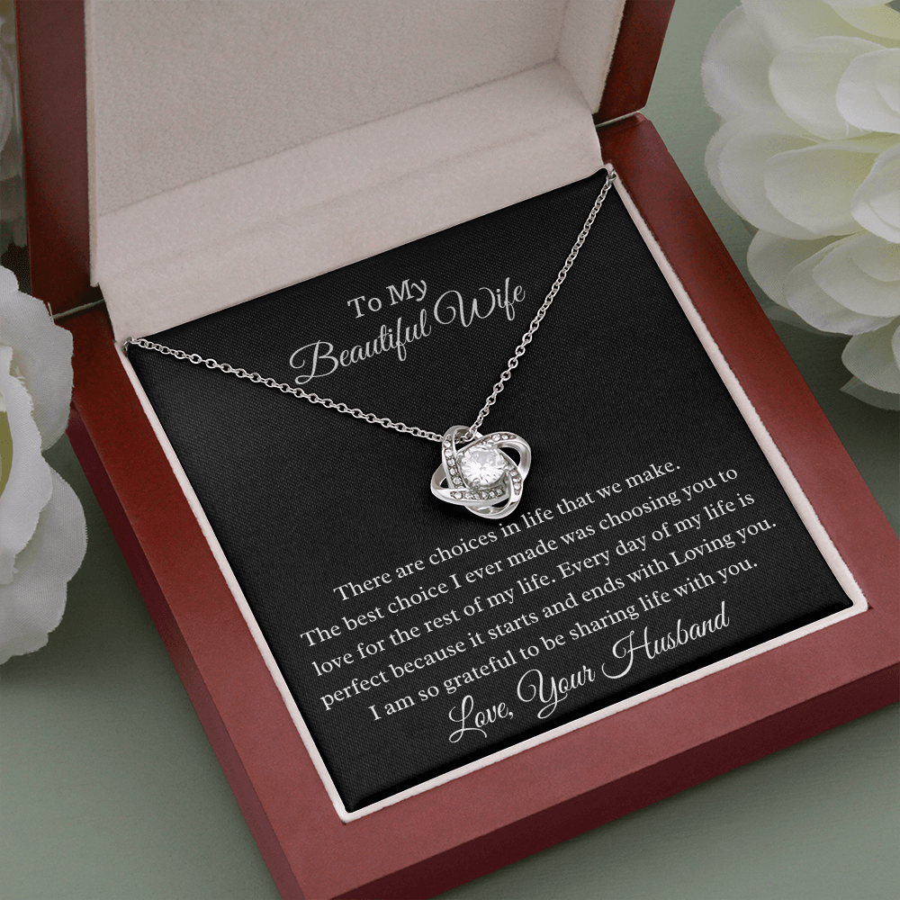 To My Beautiful Wife Loving You Personalized Luxury Pendant Necklace Gift