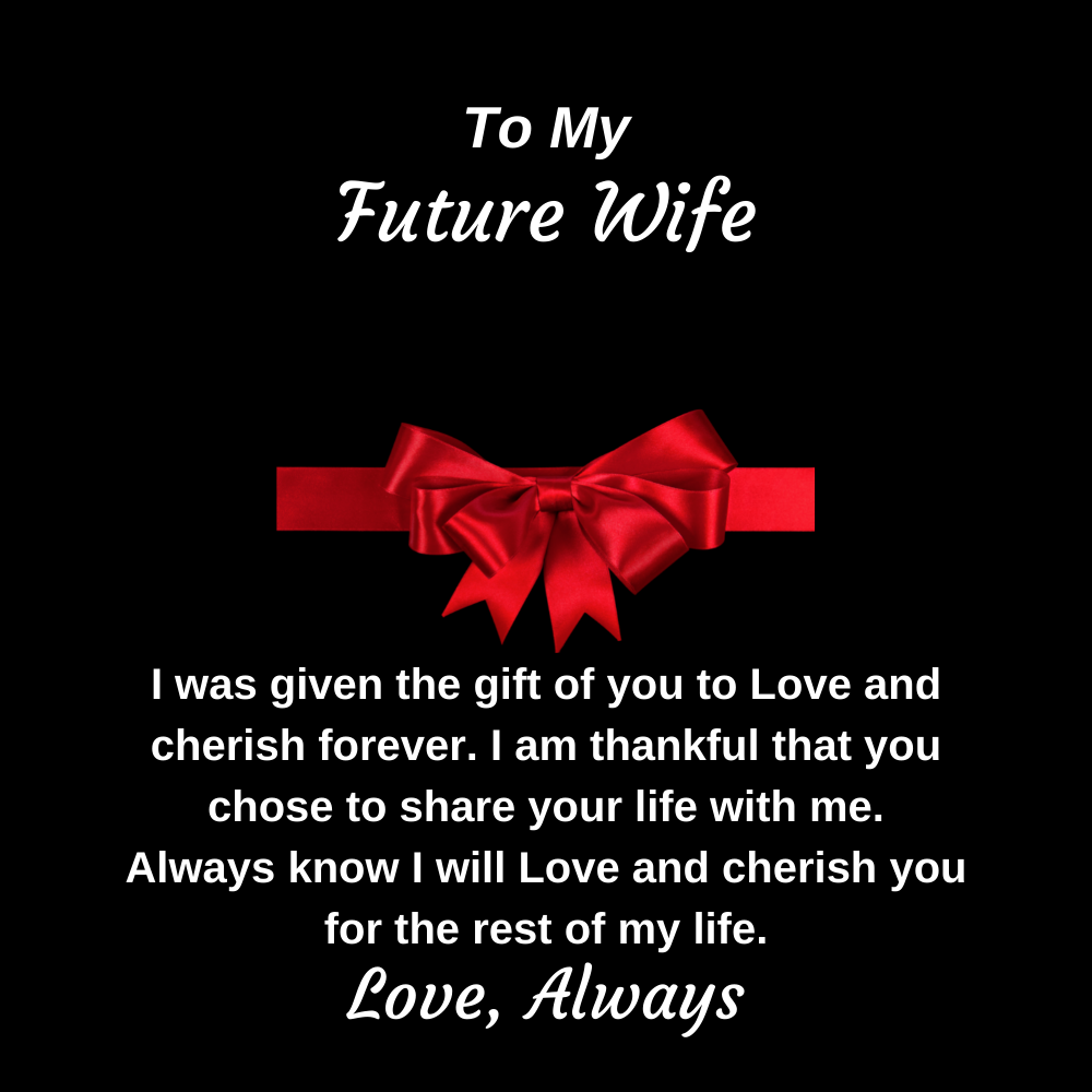 To My Future Wife Eternal Love 14k White Gold Finish Personalized Luxury Pendant Necklace Gift
